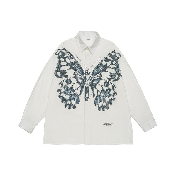 Camisa de Trabajo con Estampado Mariposa - Hombre Casual Manga Larga - Image 6