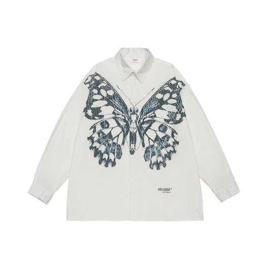 Camisa de Trabajo con Estampado Mariposa - Hombre Casual Manga Larga - Image 6