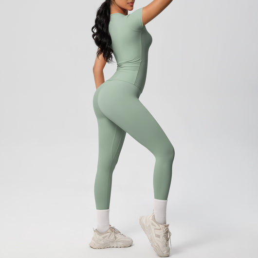 Conjunto Deportivo Mujer: Playera y Pantalón Yoga Cintura Alta - Image 20