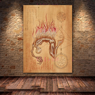 Cuadro Lienzo de Arte Geométrico Sagrado con Demonio Oscuro - Image 21
