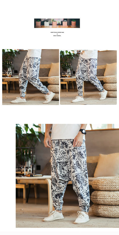 Pantalones de Lino Sueltos Estilo Hip-Hop Casual para Hombre - Image 12