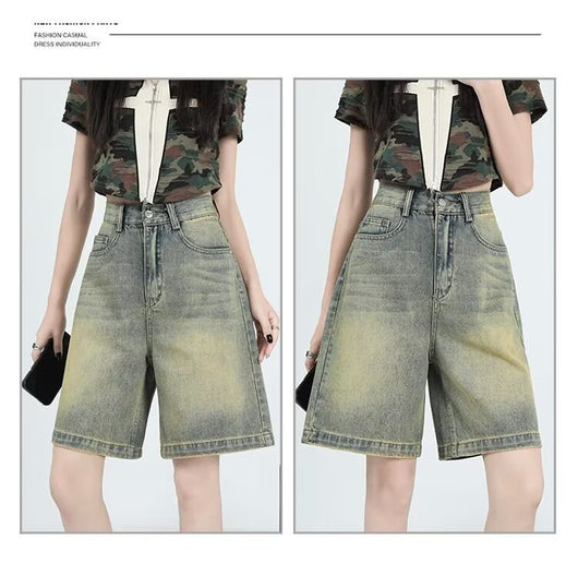Shorts Denim Retro Lavado para Mujer - Estilo Casual Versátil - Image 16