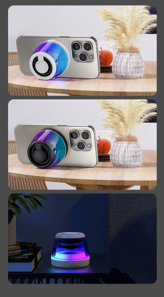 Altavoz Bluetooth Magnético Mini con Luz Ambiental Portátil - Image 10