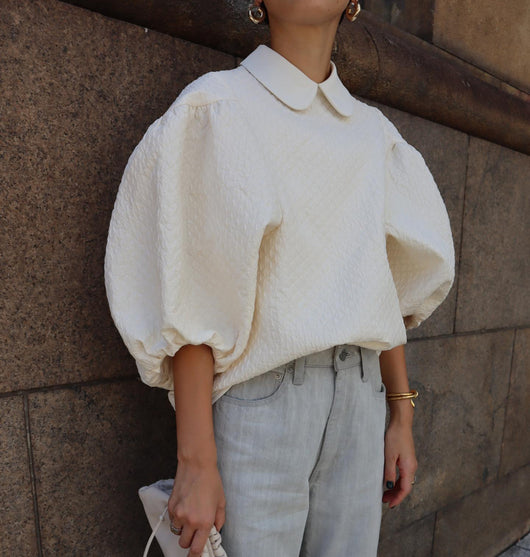 Camisa Suelta con Solapas Grandes para Mujer - Estilo Literary