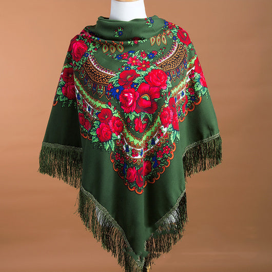 Foulard Cuadrado Étnico con Flecos - Abrigo Cálido y Elegante - Image 23