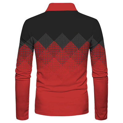 Camisa Casual de Manga Larga con Estampado 3D Geométrico y Cierre - Image 14