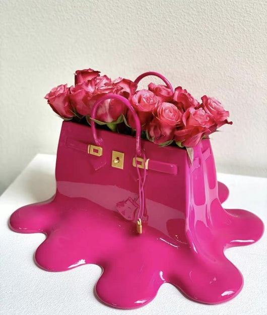 Jarrón Escultura de Resina Estilo Bolso - Arreglo Floral Decorativo - Image 7
