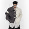 Cardigan Deconstruido Negro y Blanco con Costuras Contrastantes y Botones Metálicos