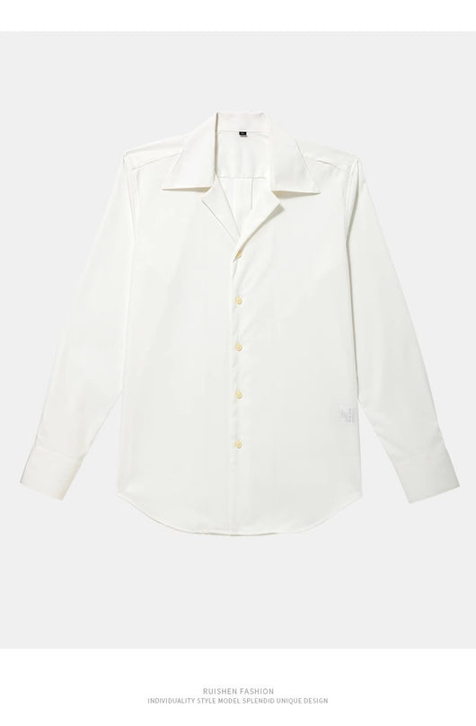 Camisa Casual de Negocios Cuello Cubano Manga Larga para Hombre - Image 17