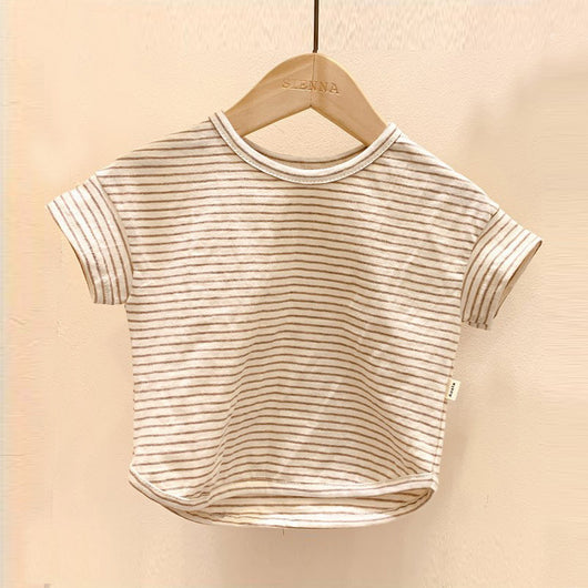 Playera de Rayas para Bebé - Manga Corta Unisex Verano - Image 3