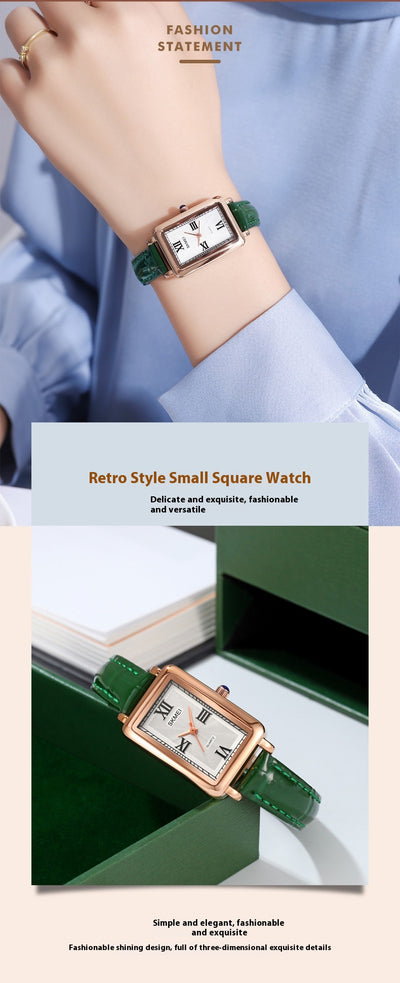 Reloj Retro Rectangular para Mujer - Resistente al Agua, Cuarzo de Precisión - Image 16
