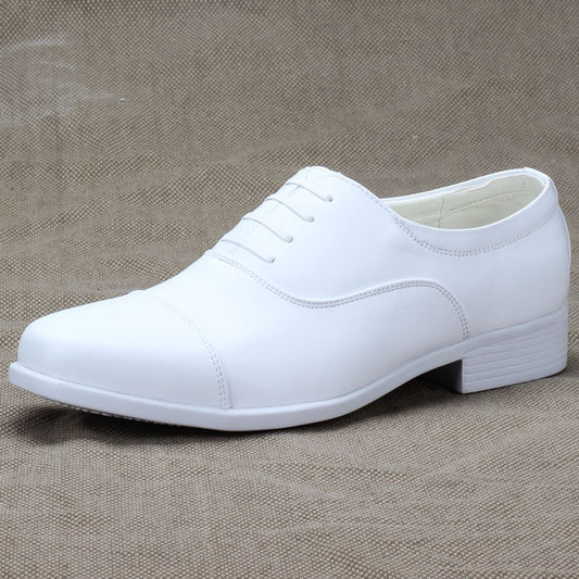 Zapato Formal Hombre Cuero Blanco con Cordones - Punta Afilada Elegancia Clásica