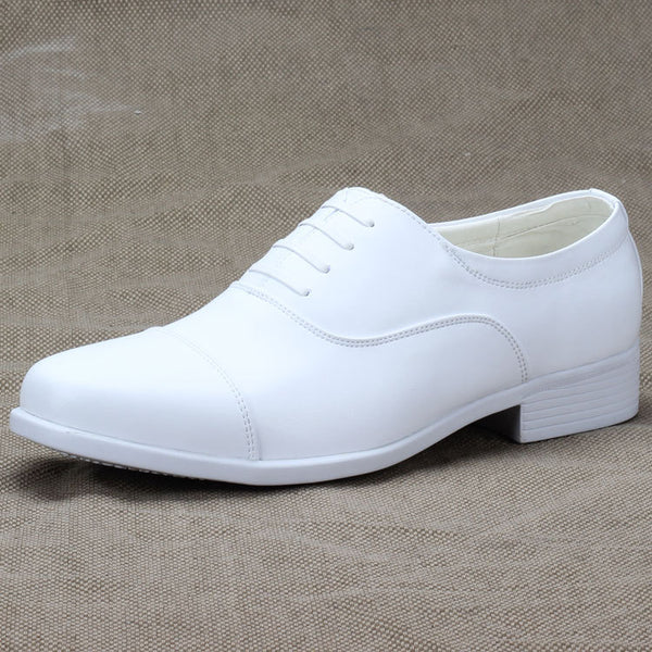Zapato Formal Hombre Cuero Blanco con Cordones - Punta Afilada Elegancia Clásica