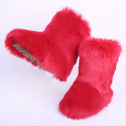 Botas de Nieve para Mujer con Pelaje de Zorro Imitado y Forro de Lana - Image 11