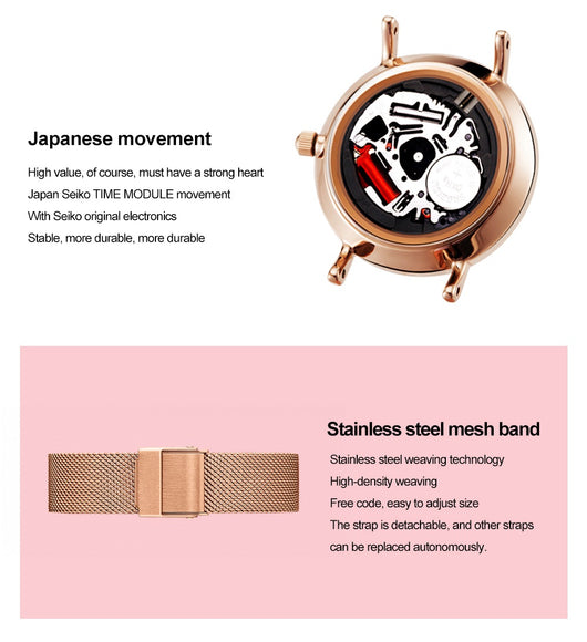 Reloj de Cuarzo Impermeable para Mujer con Diseño Estrellado Minimalista - Image 17
