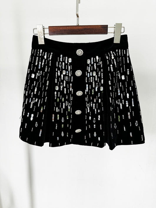 Vestido Midi de Terciopelo con Cuentas - Conjunto Elegante - Image 11