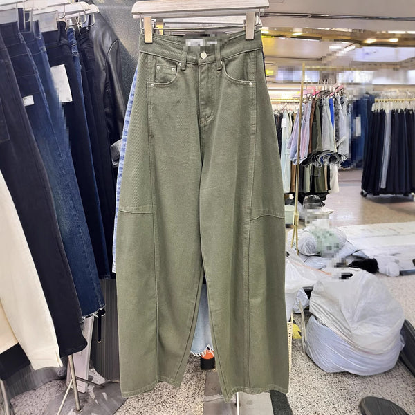 Pantalones Baggy Denim Lavado Banana Estilo Coreano