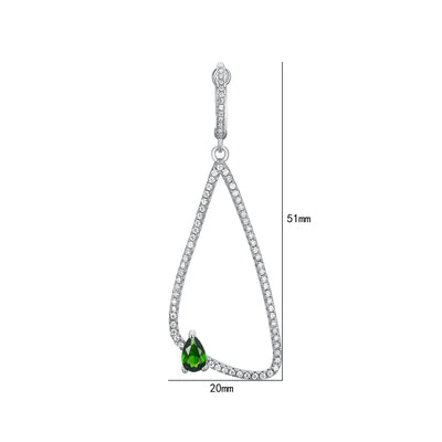 Aretes de Plata S925 con Diopsida Natural para Mujer - Image 4