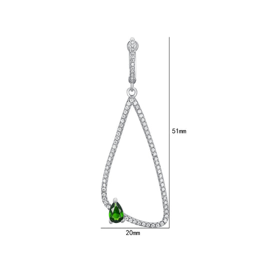 Aretes de Plata S925 con Diopsida Natural para Mujer - Image 4