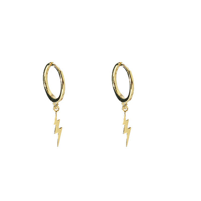 Aretes de Plata Esterlina con Diseño de Rayo - Pendientes de Temperamento - Image 10