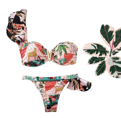Bikini para Dama con Estampado Industrial y Espalda Descubierta - Image 4