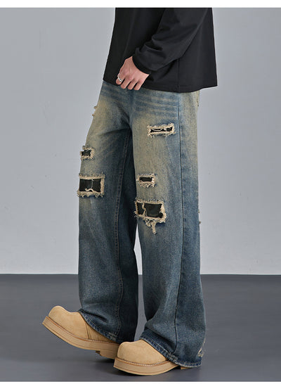 Pantalones Vaqueros Rotos Camuflaje Estilo Urbano Americano para Hombre - Image 11