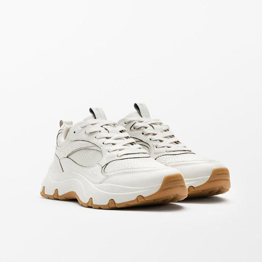 Tenis Casuales de Cuero Genuino para Mujer con Suela Reforzada