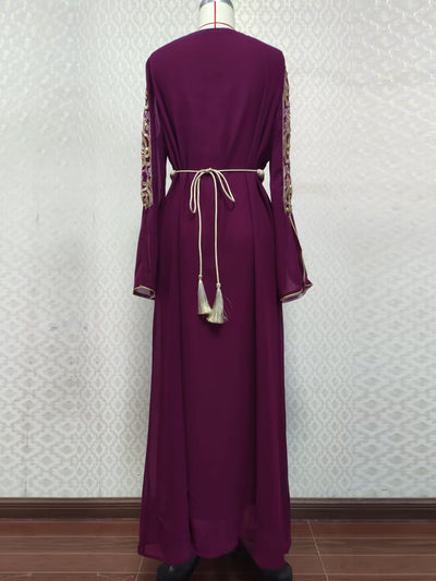 Vestido Árabe Dubái con Bordado y Apliques de Lujo - Image 17