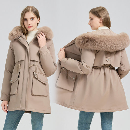 Abrigo Parka Largo Acolchado con Capucha Forrada en Piel para Invierno - Image 19