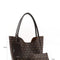 Bolso de Cuero Sintético Monogram Brown con Cartera y Neceser Incluido