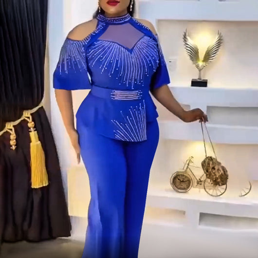 Conjunto Profesional Blusa y Pantalón Ancho