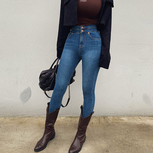 Pantalones Vaqueros Levantacaderas Ajustados de Talle Alto para Mujer - Image 5