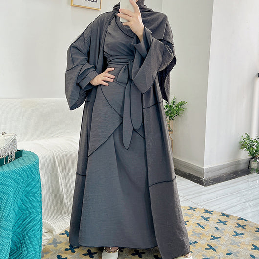 Conjunto de Tres Piezas: Falda Ajustada con Forro Interior y Abrigo Trim - Image 16