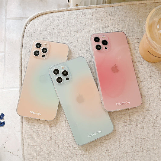 Funda Degradada Tricolor Transparente para Amigas - Carcasa Suave