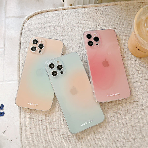 Funda Degradada Tricolor Transparente para Amigas - Carcasa Suave