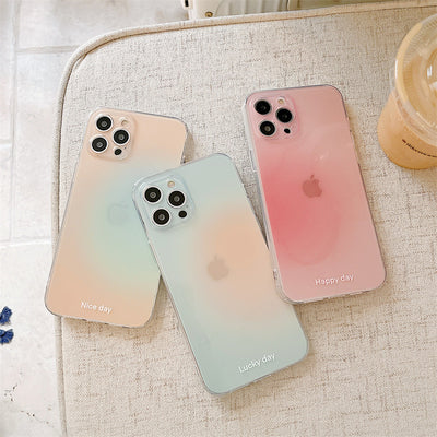 Funda Degradada Tricolor Transparente para Amigas - Carcasa Suave
