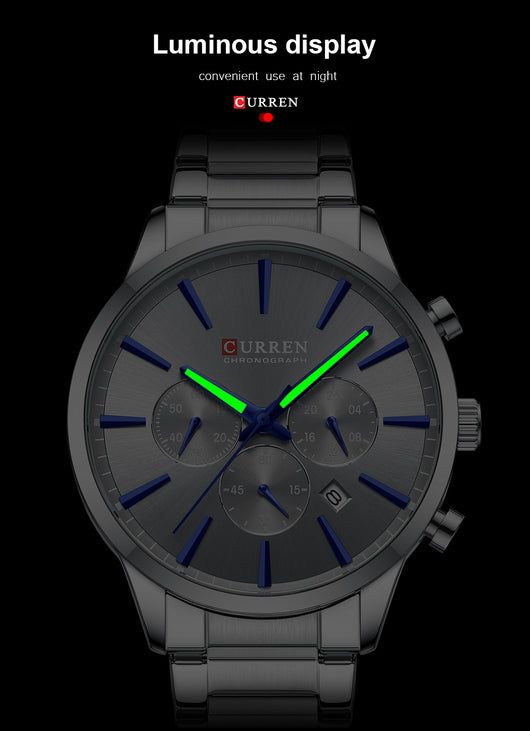Reloj de Negocios Impermeable para Hombre con Calendario de Seis Manecillas - Image 14