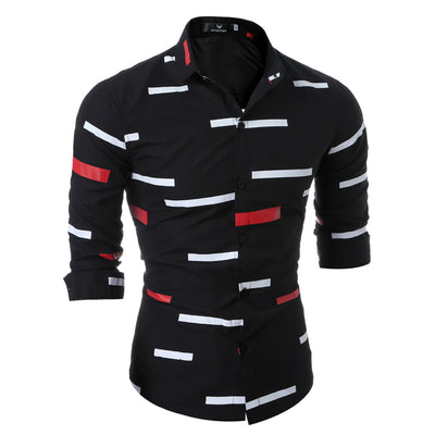 Camisa Estampada Geométrica Primavera para Hombre - Diseño Moderno - Image 8