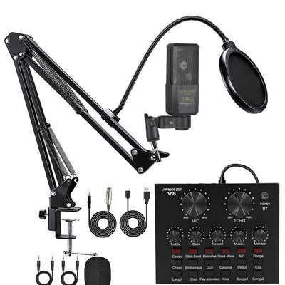 Kit Profesional de Micrófono Condensador con Tarjeta de Sonido - Image 7