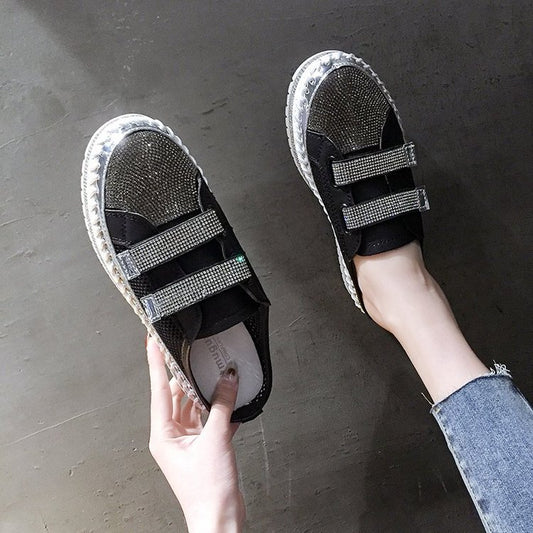 Sandalias Casuales de Mujer con Strass y Diseño Calado - Image 2