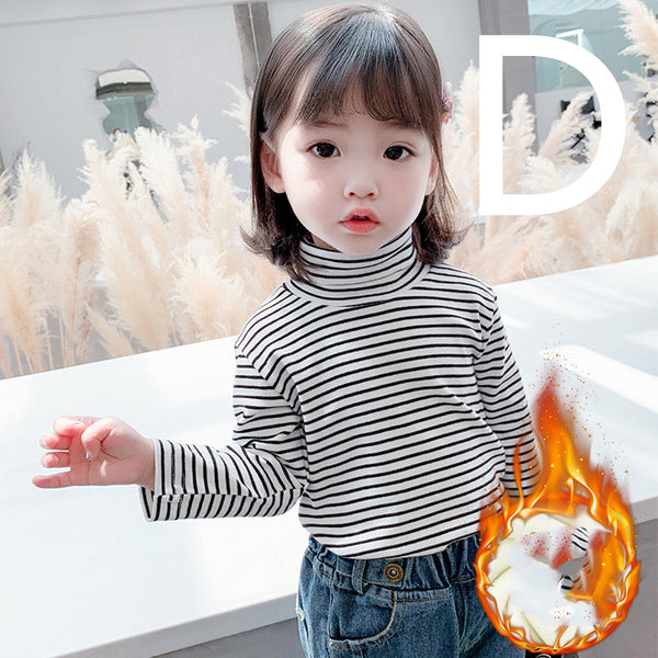 Blusa Térmica Infantil de Cuello Alto con Forro de Felpa