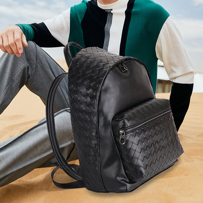 Mochila Escolar Tejida de Gran Capacidad para Hombre - Image 10