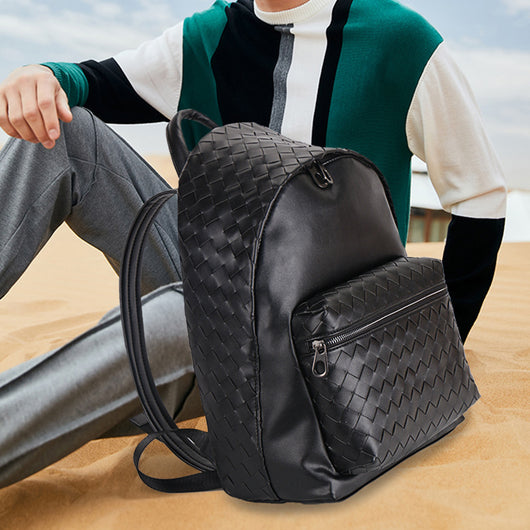 Mochila Escolar Tejida de Gran Capacidad para Hombre - Image 10