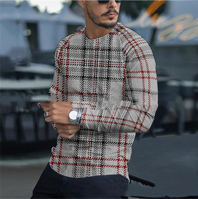 Camisa Hombre Cuello Redondo con Rayas en Dobladillo - Image 13