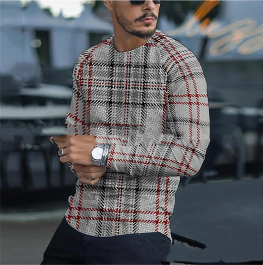 Camisa Hombre Cuello Redondo con Rayas en Dobladillo - Image 13