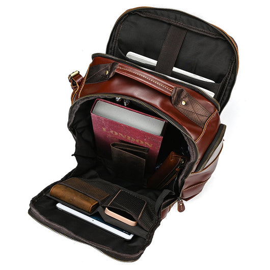 Mochila Ejecutiva de Cuero Genuino Retro - Capacidad Grande para Laptop 15 pulgadas - Image 31