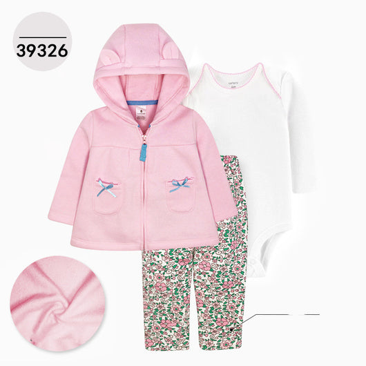 Chaqueta de Cuero con Capucha Manga Larga Tres Piezas para Niños - Image 37