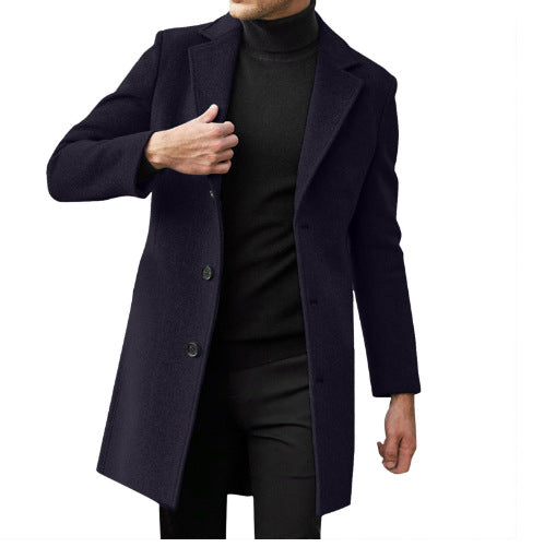 Abrigo de Lana para Hombre Manga Larga Otoño Invierno - Image 6