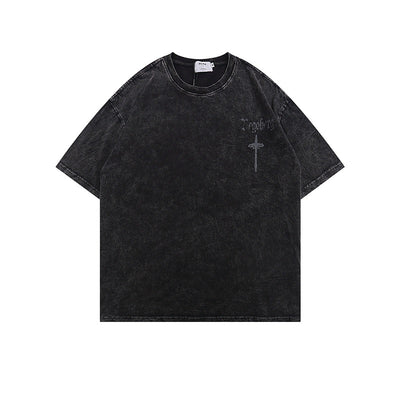 Camiseta Hip Hop Vintage Desgastada Lavada para Hombre - Image 7