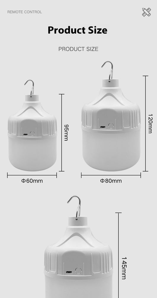 Lámpara LED Recargable para Campamento y Mercado Nocturno - Image 14